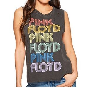 Lucky Brand Women's Pink Floyd Distressed Tank